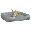 vidaXL Cama para perros de cuero sint&eacute;tico gris claro 80x68x23 cm