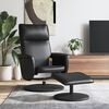 vidaXL Sill&oacute;n reclinable masaje con reposapi&eacute;s cuero sint&eacute;tico negro