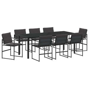vidaXL Conjunto de Comedor de Jard&iacute;n 9 pcs Negro