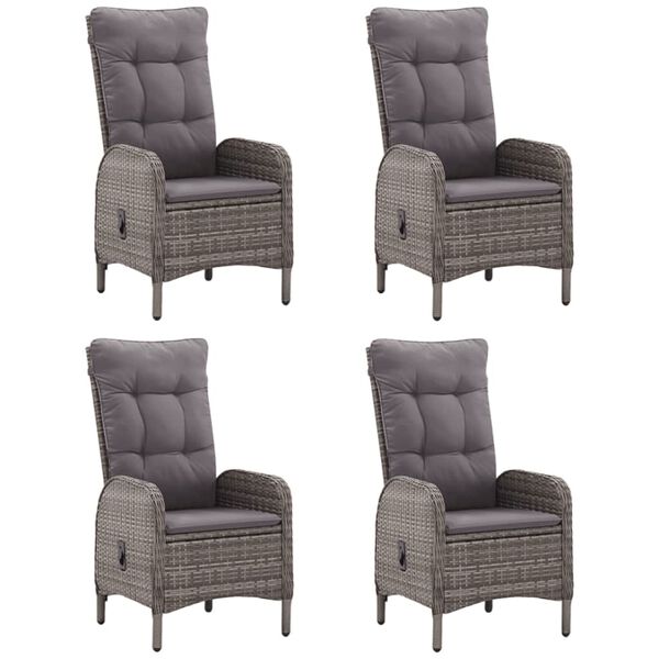 vidaXL Juego de comedor para jard&iacute;n 5 piezas gris