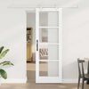 vidaXL Puerta Corredera 73,5 x 211 cm Madera de pino maciza y vidrio