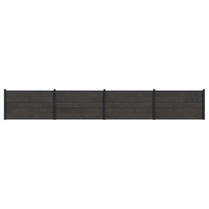 vidaXL Panel de valla 4 pcs WPC y Aluminio Negro