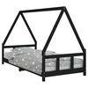 vidaXL Estructura de cama para ni&ntilde;os madera de pino negro 90x200 cm