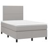 vidaXL Cama box spring con colch&oacute;n y LED tela gris claro 120x190 cm