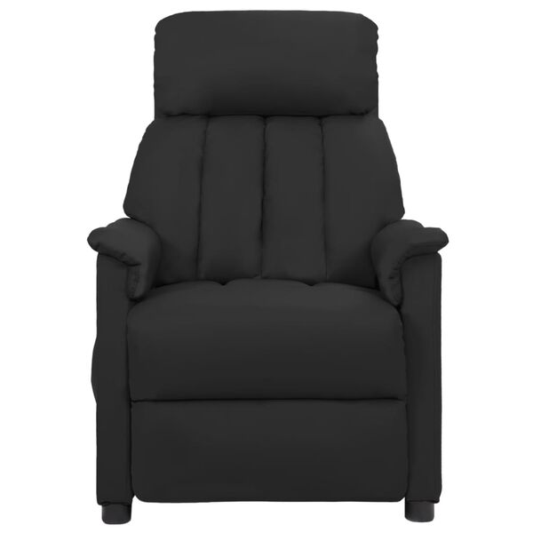 vidaXL Sillón de masaje elevable cuero sintético negro