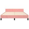 vidaXL Cama con cabecero sin colch&oacute;n terciopelo rosa 140x190 cm