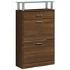 vidaXL Mueble zapatero madera contrachapada marr&oacute;n roble 63x24x104 cm