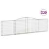 vidaXL Cestas de gaviones 20 uds forma de arco hierro 400x30x100/120cm