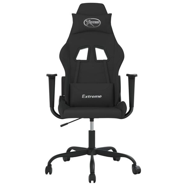 vidaXL Silla gaming de masaje tela negra
