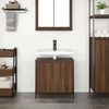 vidaXL Mueble de ba&ntilde;o con lavabo de roble marr&oacute;n 60x34,5x60 cm