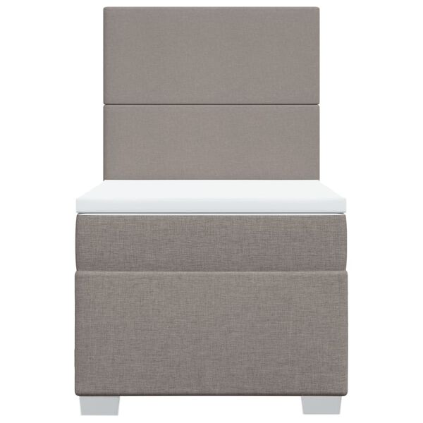 vidaXL Cama box spring con colch&oacute;n tela gris taupe 100x200 cm