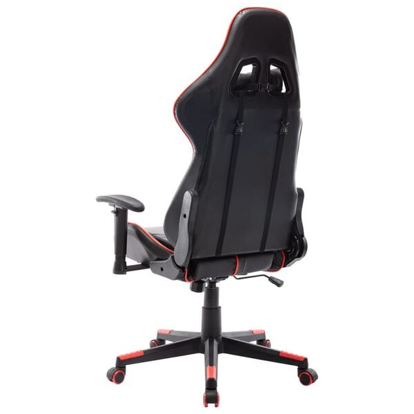 vidaXL Silla de gaming de cuero sint&eacute;tico negro y rojo