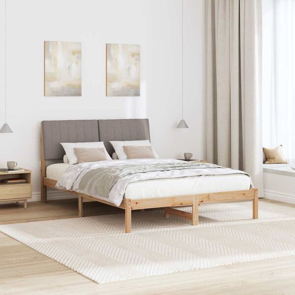 vidaXL Estructura de cama Marr&oacute;n 135 x 190 cm Madera de pino macizo