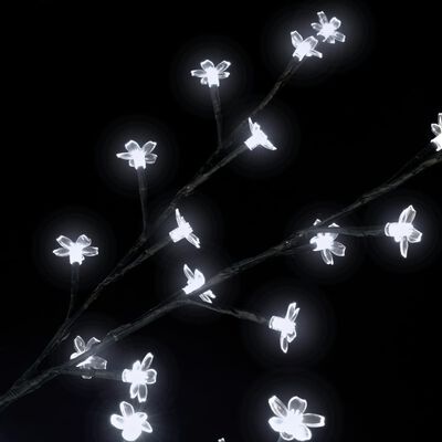vidaXL Árbol de Navidad con LEDs blancas flores de cerezo 180 cm