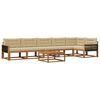 vidaXL Conjunto de sof&aacute;s de exterior 7 uds. Natural y Beige