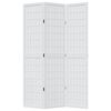 vidaXL Biombo separador de 3 paneles madera maciza Paulownia blanco