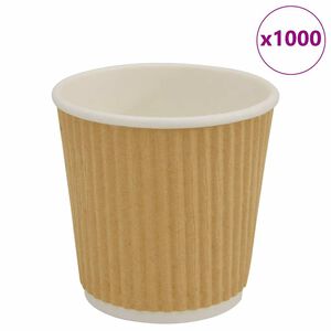 vidaXL Tazas de café de papel 1000 uds 4oz 100ml marrón