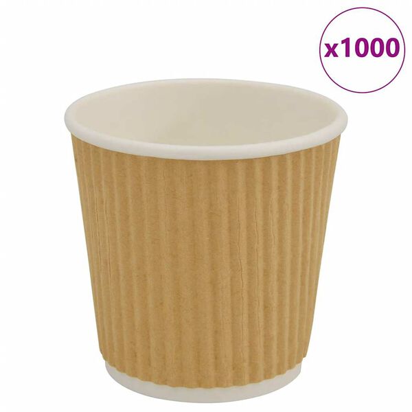 vidaXL Tazas de caf&eacute; de papel 1000 uds 4oz 100ml marr&oacute;n