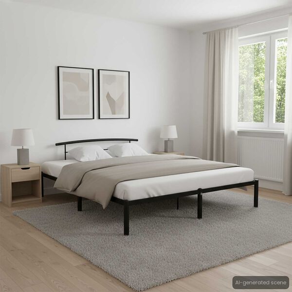 vidaXL Estructura de cama de metal negro 200x200 cm