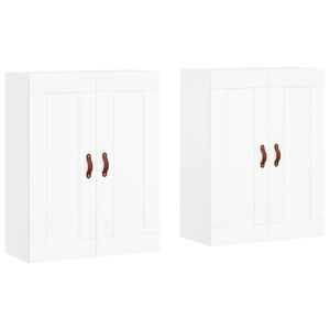 vidaXL Armarios de pared 2 uds madera de ingenier&iacute;a blanco