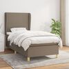 vidaXL Cama box spring con colch&oacute;n tela gris taupe 100x200 cm
