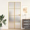 vidaXL Puerta de interior dorada vidrio templado y aluminio 93x201,5cm
