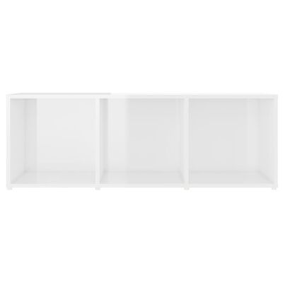 vidaXL Mueble de TV madera contrachapada blanco brillante 107x35x37 cm
