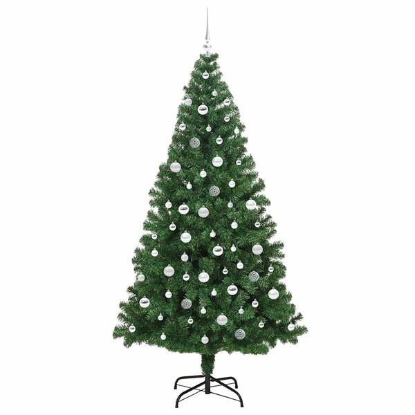 vidaXL &Aacute;rbol de Navidad artificial Verde 210 cm PVC y Acero y Pl&aacute;stico