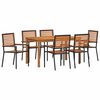 vidaXL Conjunto de Comedor de Jard&iacute;n 7 pcs Negro
