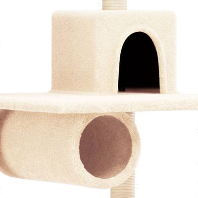 vidaXL Rascador para gatos con postes de sisal color crema 168 cm