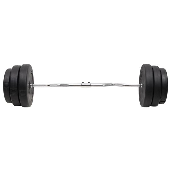 vidaXL Mancuerna curl con discos 90 kg