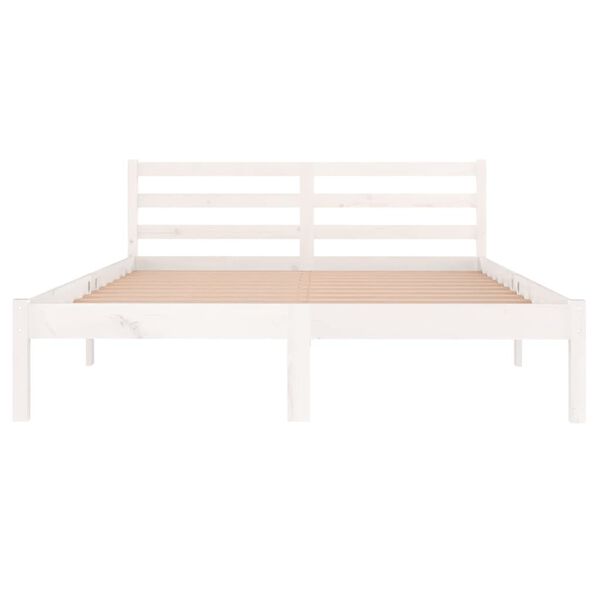 vidaXL Estructura de cama sin colch&oacute;n madera de pino blanco 140x200 cm
