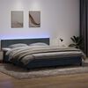 vidaXL Cama box spring con colch&oacute;n y LED terciopelo gris oscuro 180x210 cm