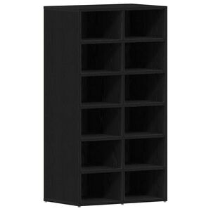 vidaXL Zapatero de madera de roble negro 54x34x100,5 cm