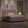 vidaXL Cama Box Spring LED con colch&oacute;n Rosa 180 x 200 cm tela