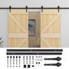 vidaXL Puerta Corredera 2 uds. 90 x 210 cm Madera de Pino Maciza