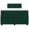 vidaXL Cama box spring con colch&oacute;n terciopelo verde oscuro 120x200 cm