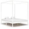 vidaXL Estructura de cama con dosel 2 cajones pino blanco 180x200 cm