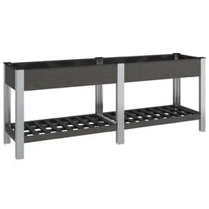 vidaXL Arriate de jard&iacute;n con estante WPC gris 200x50x75 cm