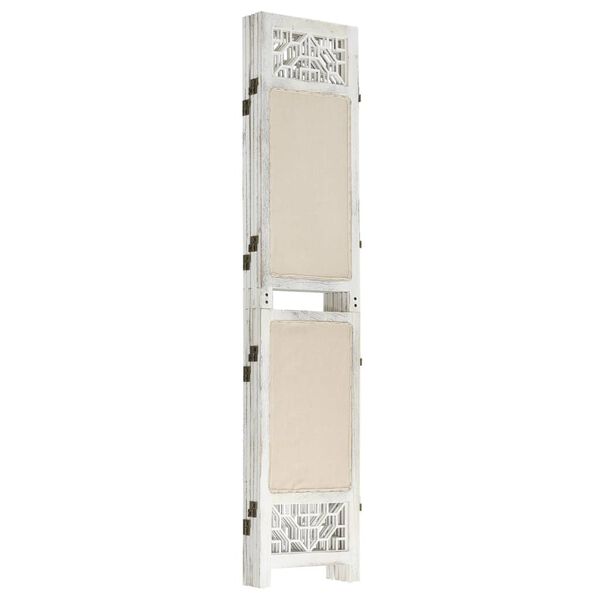 vidaXL Biombo divisor de 5 paneles de tela color crema 175x165 cm