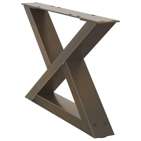 vidaXL Patas para mesa de centro (2 unidades, acero natural, 60 x 30-31,3 cm)