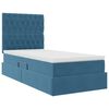 vidaXL Cama con almacenamiento y LED con LED Azul Oscuro 90 x 190 cm