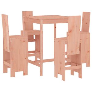 vidaXL Mesa alta y taburetes de jard&iacute;n 5 piezas madera maciza Douglas