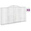 vidaXL Cestas de gaviones 8 uds forma de arco hierro 300x30x160/180 cm