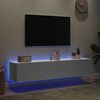 vidaXL Muebles de TV de pared con luces LED 2 uds blanco 80x35x31 cm