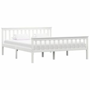 vidaXL Estructura de cama sin colch&oacute;n madera de pino blanco 160x200 cm