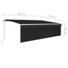 vidaXL Toldo retr&aacute;ctil manual con persiana y luz LED antracita 5x3 m