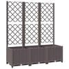 vidaXL Jardinera de jard&iacute;n con enrejado marr&oacute;n 120x40x136 cm PP
