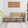 vidaXL Unidades de Sof&aacute; Modular de Exterior 3 Pieza Natural y Beige