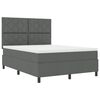 vidaXL Cama tipo Box Spring con colch&oacute;n Gris oscuro 140 x 200 cm tela